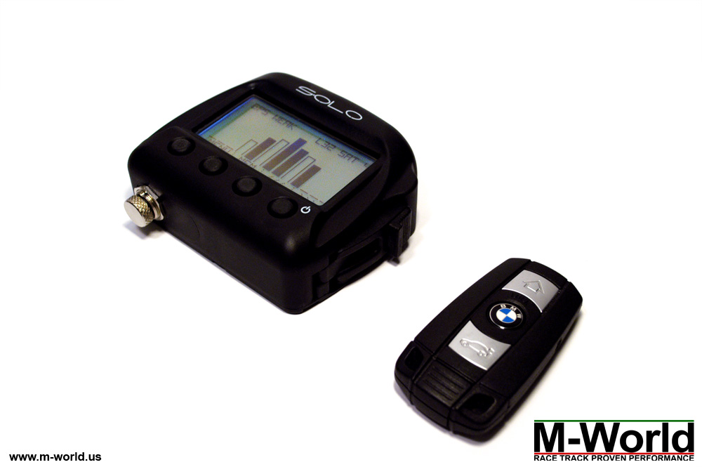 aim solo data logger lap timer front view 2
